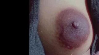 Indian Amateur Leaked Snapchat Playing her Big Tits & Big Sexy Areola Selfie 5-24