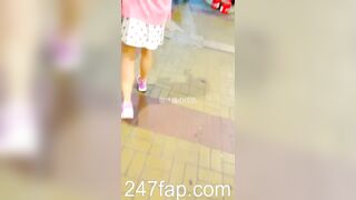 Under Skirt Record Voyeur with Face Young Amateur Chinese Asian Girl in Public 154
