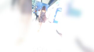 Panty Voyeur Upskirt with Face Young Amateur Chinese Asian Girl in Public 169x