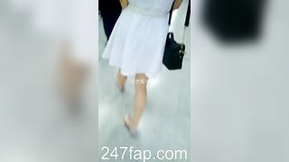 Panty Voyeur Upskirt with Face Young Amateur Chinese Asian Girl in Public 179