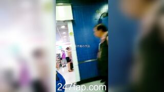 Low Angle Peeping Voyeur with Face Chinese Upskirt Young Girl 183