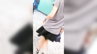 Mini Skirt Spy Voyeur with Face Chinese Young Girl 184