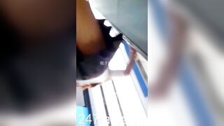 Panty Voyeur Upskirt with Face Young Amateur Chinese Asian Girl in Public 204