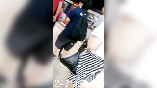 Under Skirt Record Voyeur with Face Young Amateur Chinese Asian Girl in Public 200