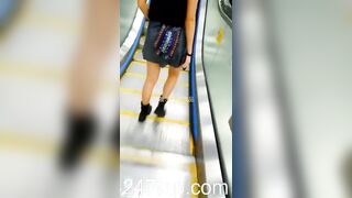 Panty Voyeur Upskirt with Face Young Amateur Chinese Asian Girl in Public 207