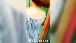 Low Angle Peeping Voyeur with Face Young Amateur Chinese Asian Girl in Public 228
