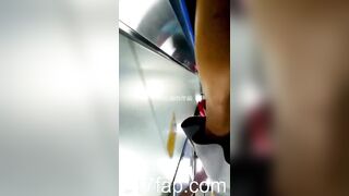 Low Angle Peeping Voyeur with Face Young Amateur Chinese Asian Girl in Public 233