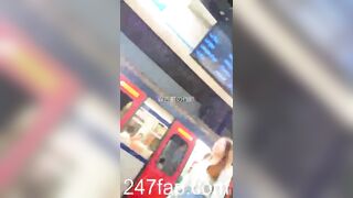 Low Angle Peeping Voyeur with Face Young Amateur Chinese Asian Girl in Public 260x
