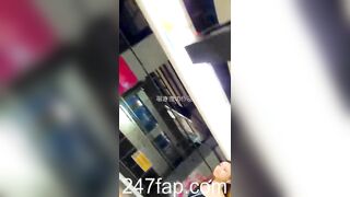 Low Angle Peeping Voyeur with Face Young Amateur Chinese Asian Girl in Public 292x