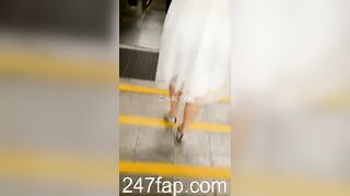 Under Skirt Record Voyeur with Face Young Amateur Chinese Asian Girl in Public 309
