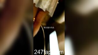 Low Angle Peeping Voyeur with Face Young Amateur Chinese Asian Girl in Public 320