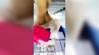 Low Angle Peeping Voyeur with Face Young Amateur Chinese Asian Girl in Public 327