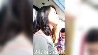 Low Angle Peeping Voyeur with Face Young Amateur Chinese Asian Girl in Public 335x