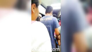 Low Angle Peeping Voyeur with Face Young Amateur Chinese Asian Girl in Public 348