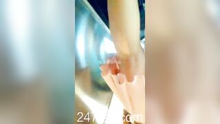Low Angle Peeping Voyeur with Face Young Amateur Chinese Asian Girl in Public 349