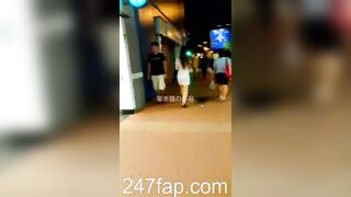 Low Angle Peeping Voyeur with Face Young Amateur Chinese Asian Girl in Public 357