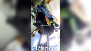 Low Angle Peeping Voyeur with Face Young Amateur Chinese Asian Girl in Public 365x