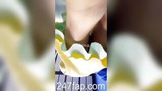 Low Angle Peeping Voyeur with Face Young Amateur Chinese Asian Girl in Public 370