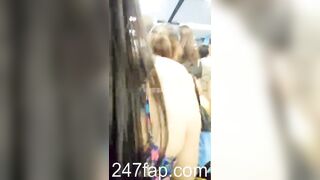 Low Angle Peeping Voyeur with Face Young Amateur Chinese Asian Girl in Public 387x