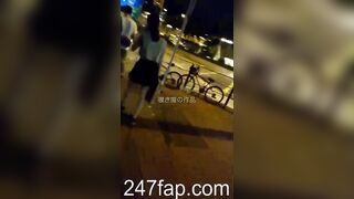 Low Angle Peeping Voyeur with Face Young Amateur Chinese Asian Girl in Public 391