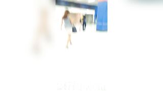 Low Angle Peeping Voyeur with Face Young Amateur Chinese Asian Girl in Public 414x