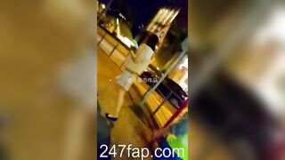 Low Angle Peeping Voyeur with Face Young Amateur Chinese Asian Girl in Public 415