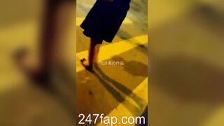 Low Angle Peeping Voyeur with Face Young Amateur Chinese Asian Girl in Public 428