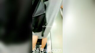 Low Angle Peeping Voyeur with Face Young Amateur Chinese Asian Girl in Public 439