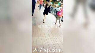 Low Angle Peeping Voyeur with Face Young Amateur Chinese Asian Girl in Public 453