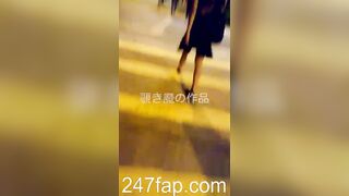 Low Angle Peeping Voyeur with Face Young Amateur Chinese Asian Girl in Public 453
