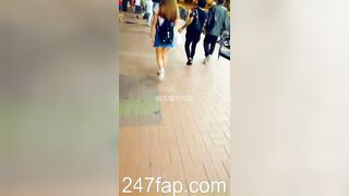 Under Skirt Record Voyeur with Face Young Amateur Chinese Asian Girl in Public 466