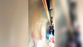 Low Angle Peeping Voyeur with Face Young Amateur Chinese Asian Girl in Public 481