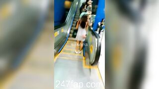 Under Skirt Record Voyeur with Face Young Amateur Chinese Asian Girl in Public 492x