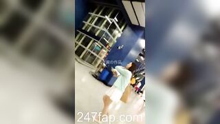 Low Angle Peeping Voyeur with Face Young Amateur Chinese Asian Girl in Public 493