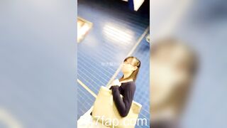Low Angle Peeping Voyeur with Face Young Amateur Chinese Asian Girl in Public 498x