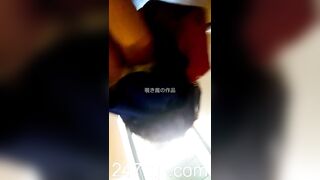 Low Angle Peeping Voyeur with Face Young Amateur Chinese Asian Girl in Public 67