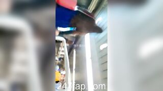 Low Angle Peeping Voyeur with Face Young Amateur Chinese Asian Girl in Public 67