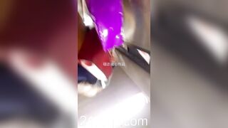 Low Angle Peeping Voyeur with Face Young Amateur Chinese Asian Girl in Public 67