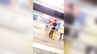 Panty Voyeur Upskirt with Face Young Amateur Chinese Asian Girl in Public 72