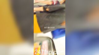 Low Angle Peeping Voyeur with Face Young Amateur Chinese Asian Girl in Public 73