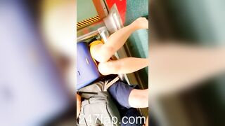 Low Angle Peeping Voyeur with Face Young Amateur Chinese Asian Girl in Public 73