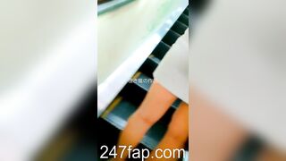 Low Angle Peeping Voyeur with Face Young Amateur Chinese Asian Girl in Public 75