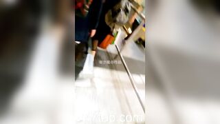 Under Skirt Record Voyeur with Face Young Amateur Chinese Asian Girl in Public 76