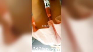 Panty Voyeur Upskirt with Face Young Amateur Chinese Asian Girl in Public 77x