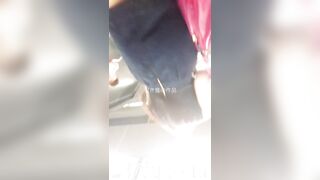 Low Angle Peeping Voyeur with Face Young Amateur Chinese Asian Girl in Public 89