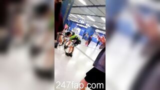 Panty Under Short Skirt Voyeur with Face Young Amateur Chinese Asian Upskirt Girl in Public 90x