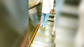 Low Angle Peeping Voyeur with Face Young Amateur Chinese Asian Girl in Public 95