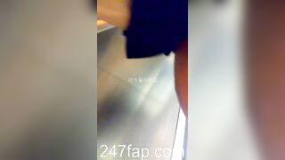 Panty Voyeur Upskirt with Face Young Amateur Chinese Asian Girl in Public