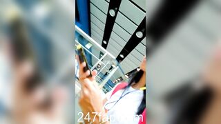 Panty Under Short Skirt Voyeur with Face Young Amateur Chinese Asian Upskirt Girl in Public 101