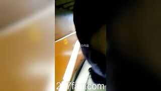 Low Angle Peeping Voyeur with Face Young Amateur Chinese Asian Girl in Public 102